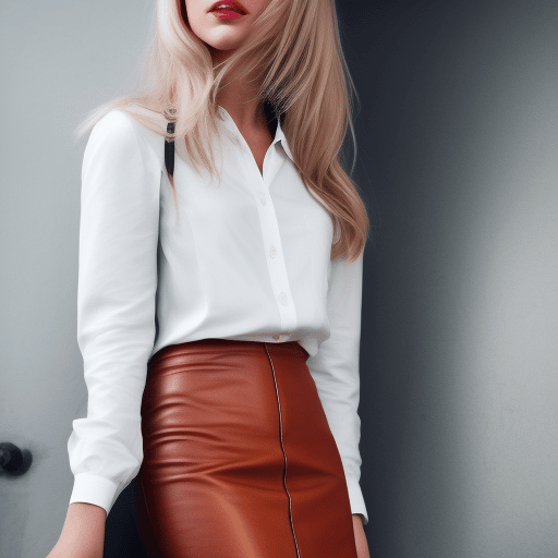 Stable Diffusion - Girl in a leather skirt