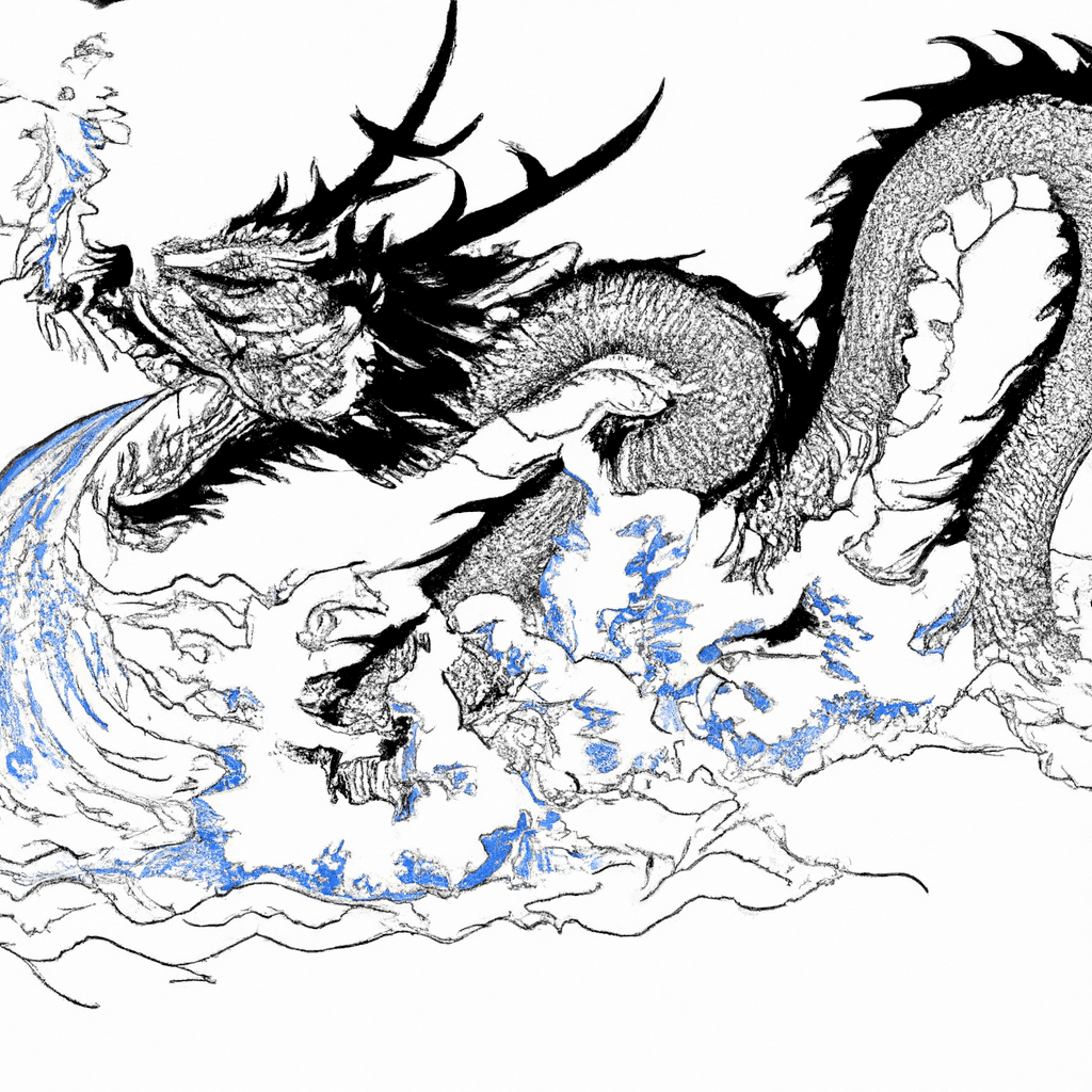 DALL·E - Chinese traditional water dragon