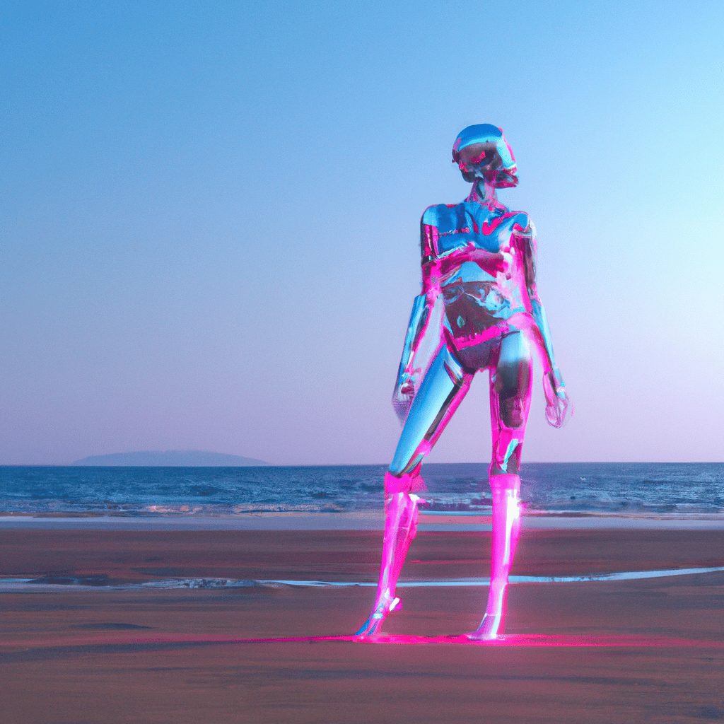 DALL·E - Sci-fi art - Robot on the beach